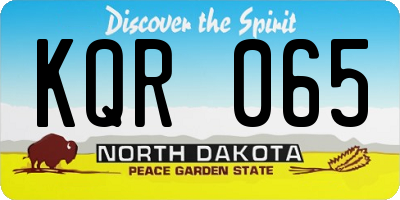 ND license plate KQR065