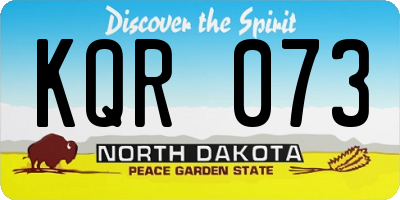 ND license plate KQR073
