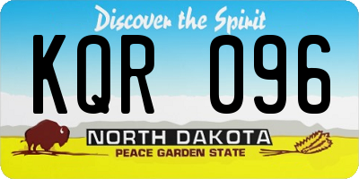 ND license plate KQR096