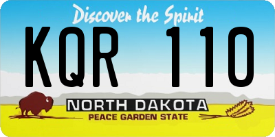ND license plate KQR110