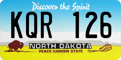 ND license plate KQR126