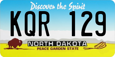 ND license plate KQR129