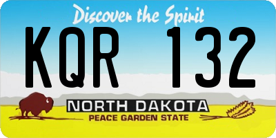 ND license plate KQR132