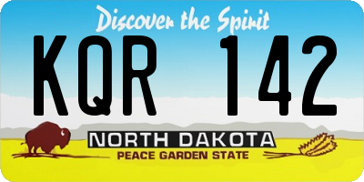 ND license plate KQR142