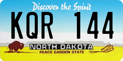 ND license plate KQR144