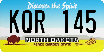 ND license plate KQR145