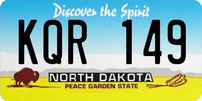 ND license plate KQR149