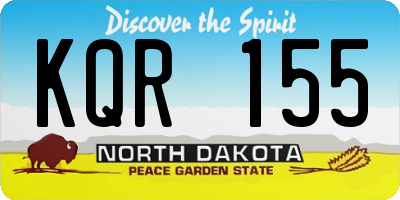 ND license plate KQR155