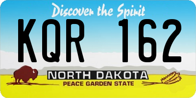 ND license plate KQR162