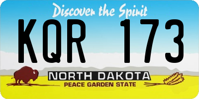 ND license plate KQR173