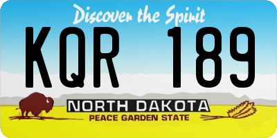 ND license plate KQR189
