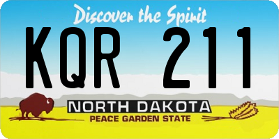 ND license plate KQR211