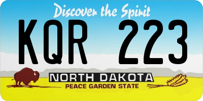 ND license plate KQR223