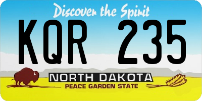 ND license plate KQR235