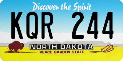 ND license plate KQR244