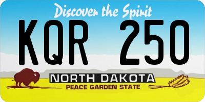 ND license plate KQR250