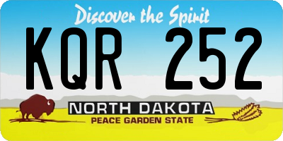 ND license plate KQR252