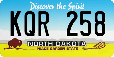 ND license plate KQR258