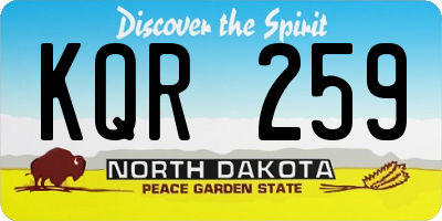 ND license plate KQR259