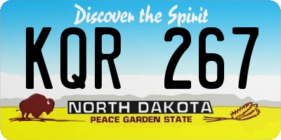 ND license plate KQR267