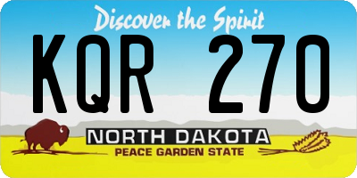 ND license plate KQR270