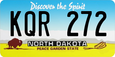 ND license plate KQR272