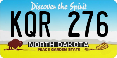 ND license plate KQR276