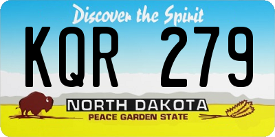 ND license plate KQR279