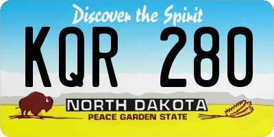 ND license plate KQR280