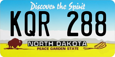 ND license plate KQR288