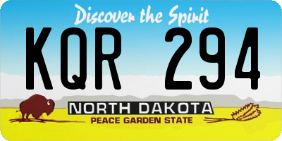 ND license plate KQR294