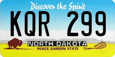 ND license plate KQR299