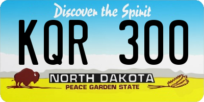 ND license plate KQR300