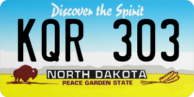 ND license plate KQR303