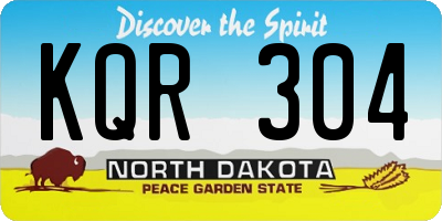 ND license plate KQR304