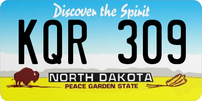 ND license plate KQR309