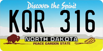 ND license plate KQR316