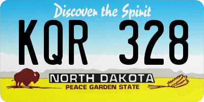 ND license plate KQR328