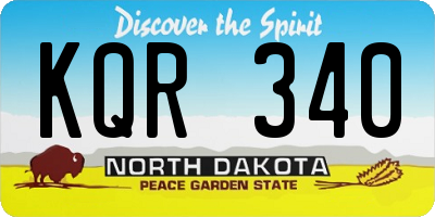 ND license plate KQR340