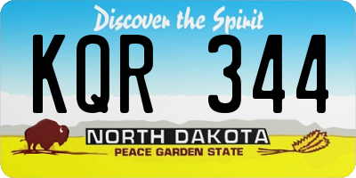 ND license plate KQR344