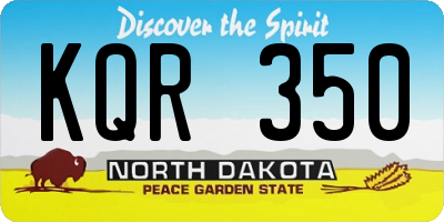 ND license plate KQR350