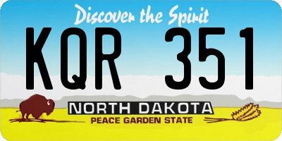 ND license plate KQR351
