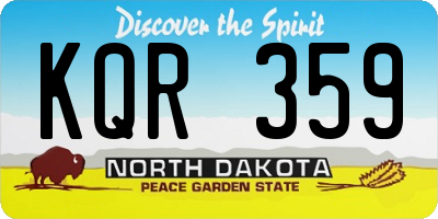 ND license plate KQR359