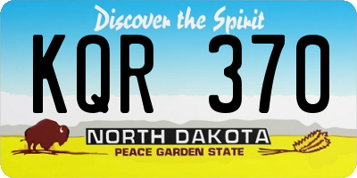ND license plate KQR370