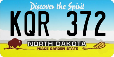 ND license plate KQR372