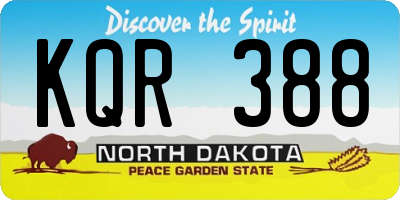 ND license plate KQR388