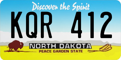 ND license plate KQR412