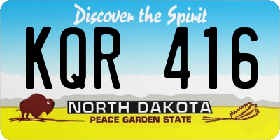 ND license plate KQR416