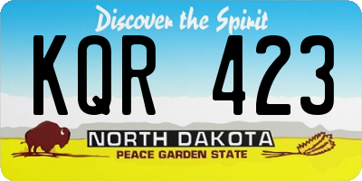 ND license plate KQR423