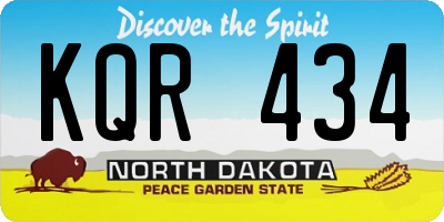 ND license plate KQR434